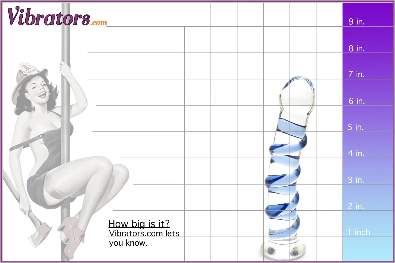 7.5" Sapphire Spiral Glass Dildo - Image 5